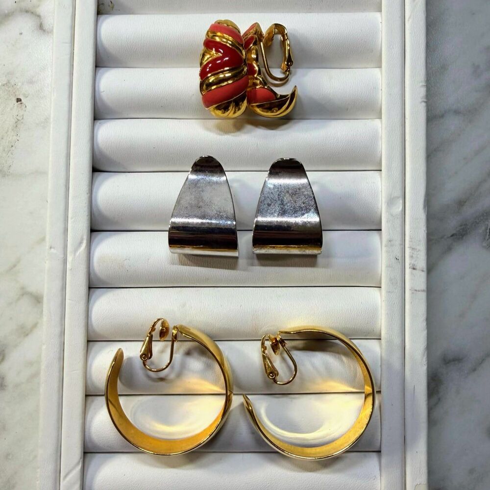Vintage Avon Clip-On Earring Lot, 3 Pairs